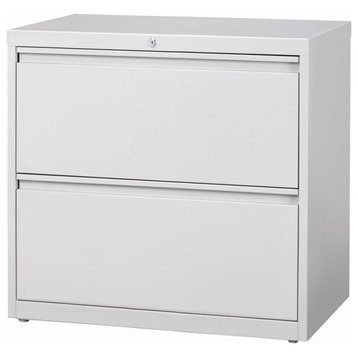 Hirsh 36-in Wide HL8000 Series Metal 2 Drawer Lateral File Cabinet Light Gray