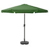 10' Round Tilting Forest Green Patio Umbrella, Round Umbrella Base