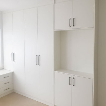 Versatile Hinged Wardrobe TV Unit and Study Table in Pristine White in Brent