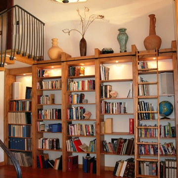 Library with Built-in Custom Bookshelves
