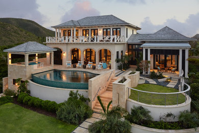 Mediterranean exterior home idea in Charleston