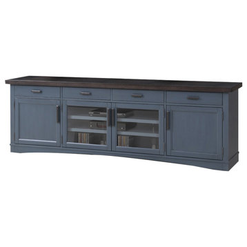 Parker House Americana Modern - 92 in. TV Console, Denim W/ Sable Wood Top