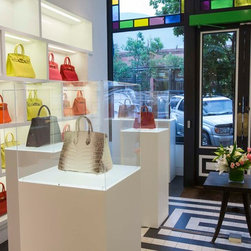 White Laminate Pedestals with Ambient-lit Tops & Acrylic Dust Covers - Products