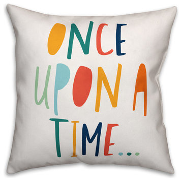 Once Upon a Time Bright Tones Design 16x16 Spun Poly Pillow