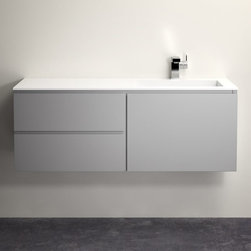 LUSSO STONE VOLA MATT CONCRETEGREY VANITY UNIT AND BASIN 1200 - Products