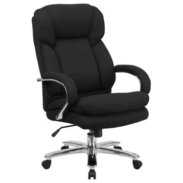 Flash Furniture Big and Tall Fabric Swivel Office Chair in Black
