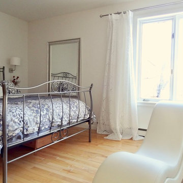 Home-made cherry panels bedroom with secret passage