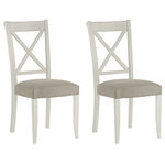 Bentley Designs - Hampstead Soft Grey and Walnut Furniture Soft Grey X Back Chairs, Set of 2 - Hampstead Soft Grey & Walnut Soft Grey X Back Chair Pair offers elegance and practicality for any home. Soft-grey paint finish contrasts beautifully with warm American Walnut veneer tops, guaranteed to make a beautiful addition to any home.