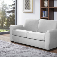 Modern Microfiber Fabric Grey Sofa Bed