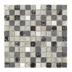 Exotic Glass Metal Stone Mix E-319 - Tile