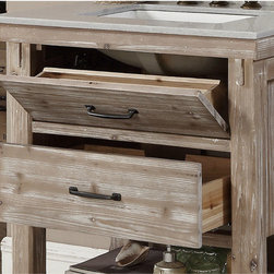 30 inch Rustic Bathroom Vanity with Matching Wall Mirror - Bathroom Vanities And Sink Consoles