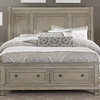 Bradway Rustic Queen Sleigh Platform Bed with Storage Natural