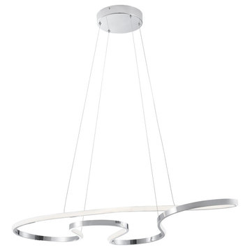 Shanghai Chandelier Adjustable Integrated LED, Dimmable,Chrome