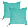 Suede Pillow Shell with Big Zipper, Baltic Blue, 20x20"