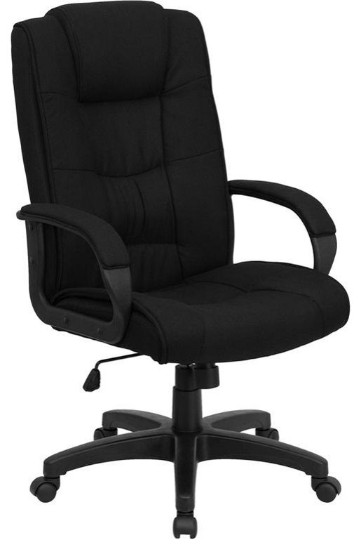 Embroidered High Back Glove Vinyl Executive Swivel Office Chair with Arms