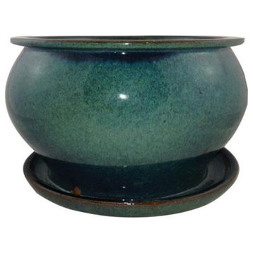 Trendspot DB10021-08J Glazed Planter  Aqua - 8 in. - pack of 2