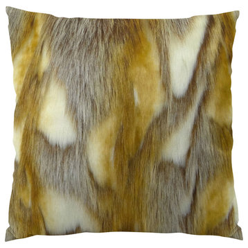 Plutus Brandy Fox Handmade Throw Pillow, Double Sided 24"x24"