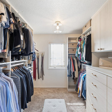 Contemporary Farmhouse Primary Bath + Closet Remodel Olathe, KS