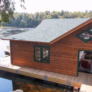Floating Adirondack Boathouse