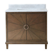 Tristan Vanity With Top, Antique Coffee, 31", White Carrara
