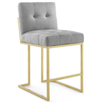 Grey Fabric Counter Stool, Heidi Giselle Gold Counter Stool, Luxe Glam Stool