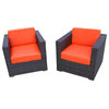 Atlantic Bellagio 2-Piece Patio Armchair Set | High Quality Wicker, Orange