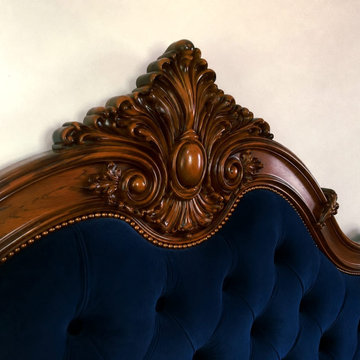 Handcrafted Solid Teak Wood Bed Headboard | Handmade Custom bedroom Furniture
