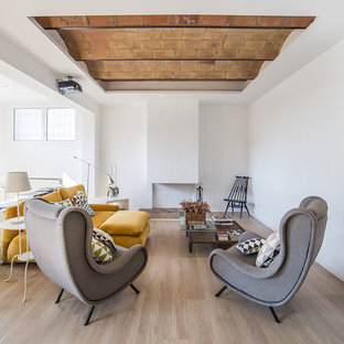 75 Beautiful Scandinavian Family Room With A Corner Tv