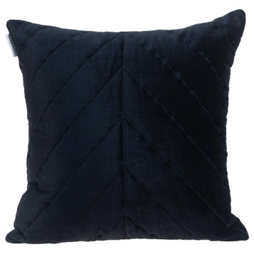 Quilted Velvet Arrows Black Decorative Throw Pillow