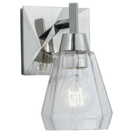 Arctic 1 Light Bathroom Vanity Light, Polished Nickel