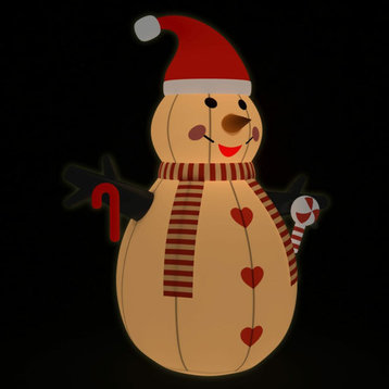 vidaXL Inflatable Snowman Holiday Xmas Decoration with LEDs Christmas Lighting