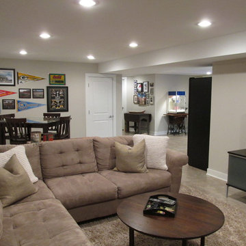Refinished Basement - Cozy and Contemporary Entertainment Space & Playroom