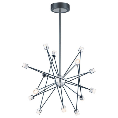 ET2 Phaeton 14-Light LED Pendant E23084-75BKAL, Black/Brushed Aluminum