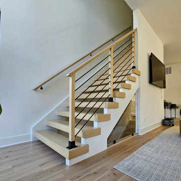 Project #111 | Open-Riser Staircase with Glass Panel Detail