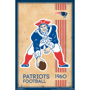 Trends International New England Patriots-Retro Logo Wall Poster 24.25 X 35.75 Multi 24.25 X 35.75 FR13176BLK22X34