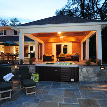 Design Builders AZEK deck & flagstone patio at Manor Country Club, Rockville MD