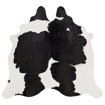 Safavieh Cowhide Collection COH211 Rug, Black/White, 4' 7" X 5' 8"