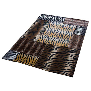 Onitiva - Tiger Stripes -A Patchwork Throw Blanket (50 by 70 inches)