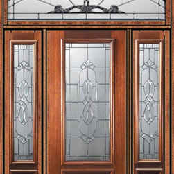 Prehung Side lights-Transom Door 80 Wood Mahogany Kensington - Front Doors