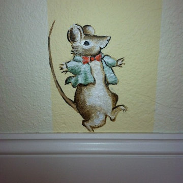Beatrix Potter inspired childs room mural