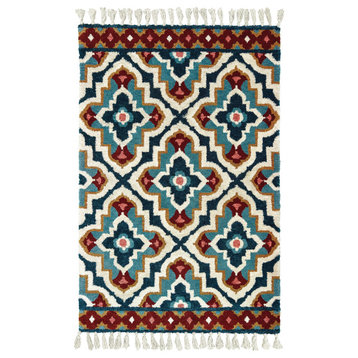 Oriental Weavers Madison Collection Blue/ Ivory Geometric Indoor Area Rug 5'X8'