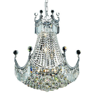 Corona 9 Light Chandelier in Chrome with Clear Royal Cut Crystal