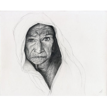 Old Woman Pencil Drawing Portrait #1