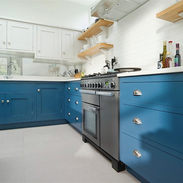 Blue Shaker Kitchen in Hitchin