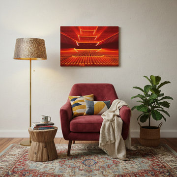 Abstract Reading Pagoda Architectural Photo Eclectic Style Wall Art