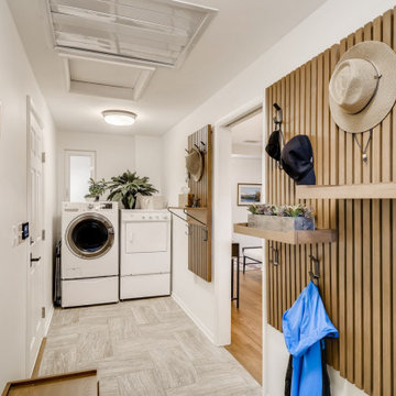 Vertical Slat Storage for a mudroom