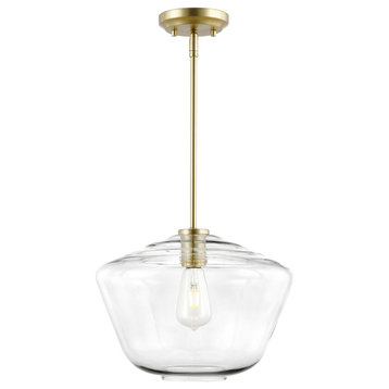 Giorgio Pendant Light, Brushed Brass/Clear