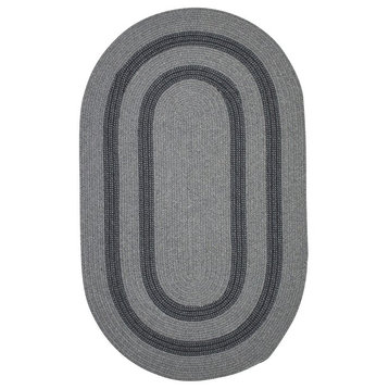 Colonial Mills Graywood GW23 Gray Bordered Area Rug, 7'x9' Oval