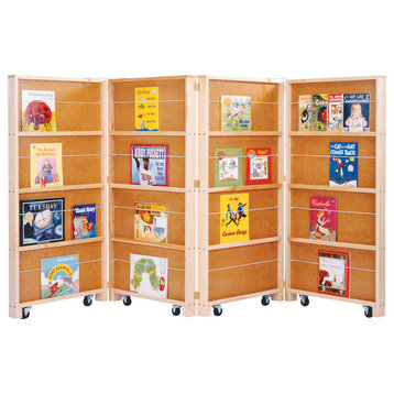 Jonti-Craft Mobile Library Bookcase, 4 Sections