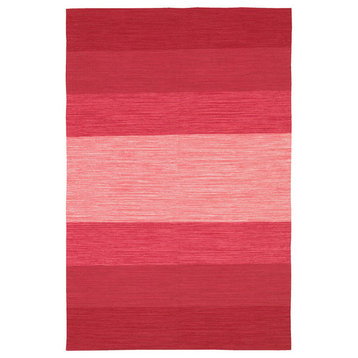 India Contemporary Area Rug, Red and Pink, 7'9"x10'6" Rectangle